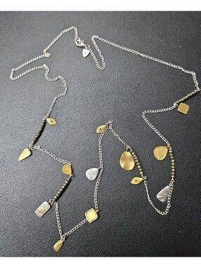SILPADA Sterling Silver & Brass PEDAL TO THE METAL 36” Necklace 13.9g
